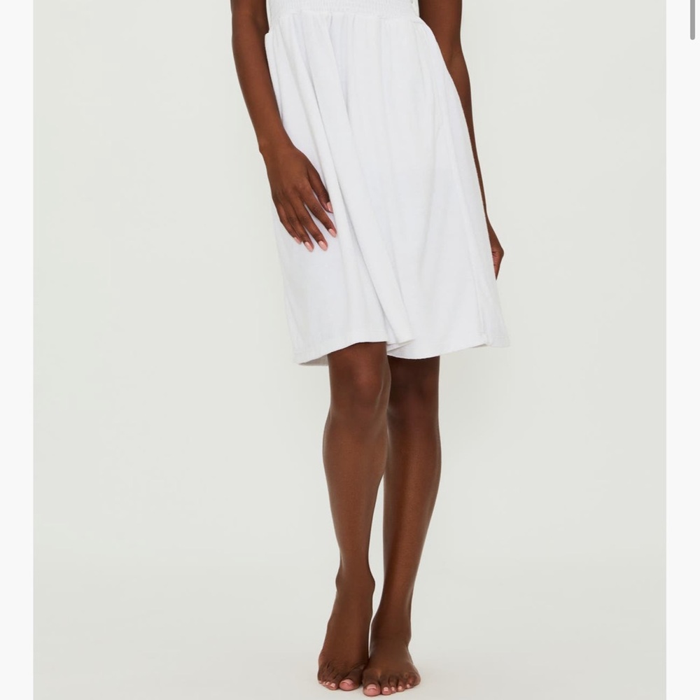 Beach Riot Lilee Strapless Smocked Cover Up Dress Sz M white